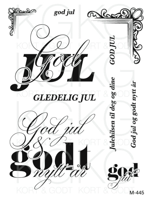 Kort & Godt - Clearstamps Medium plate - M-445