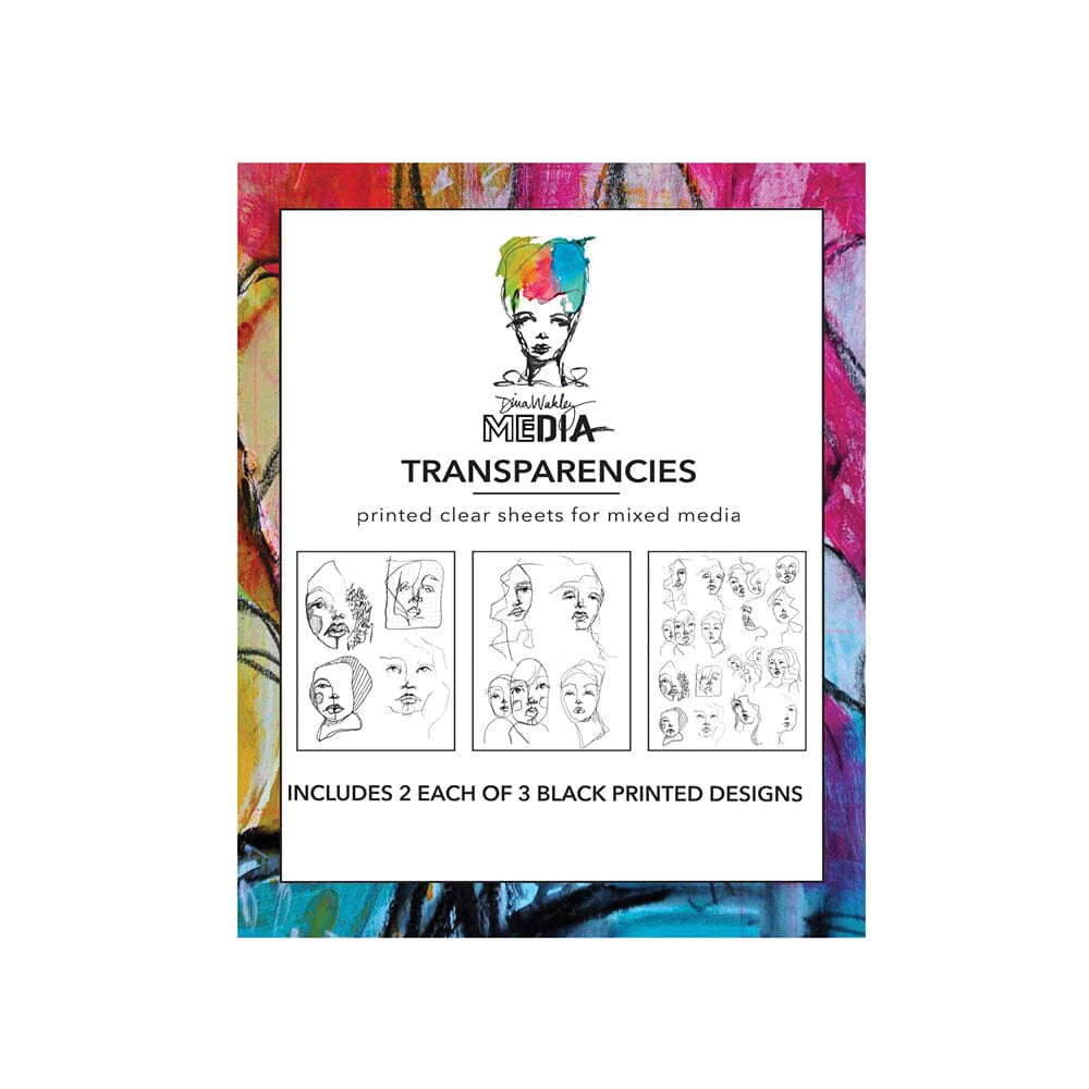 Dina Wakley Media - Transparencies  - Abstract Portraits - set 2