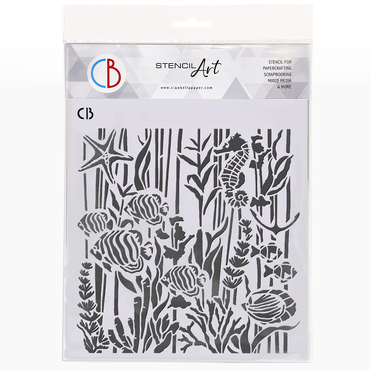 Ciao Bella - Stencil Art - Under the ocean - 8 x 8"