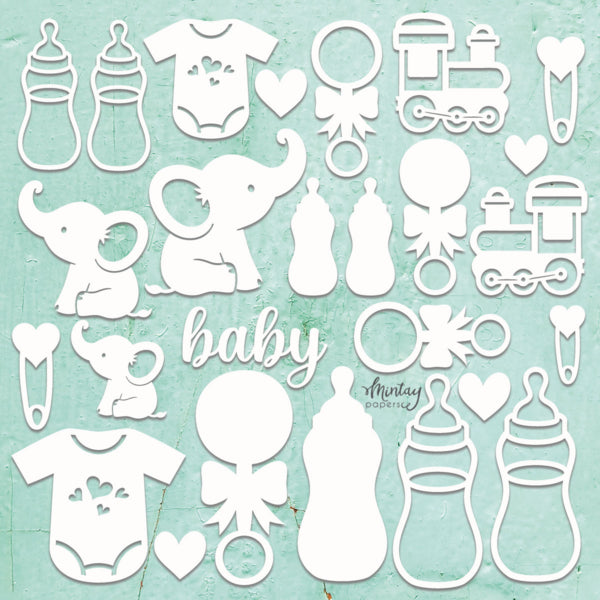 Mintay Papers - Mintay Chippies -  Chipboard - Baby Set