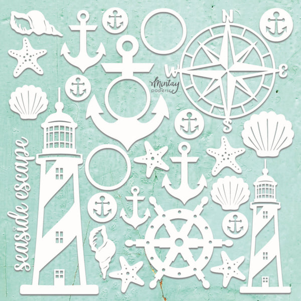 Mintay Papers - Mintay Chippies -  Chipboard - Seaside Set