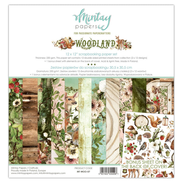 Mintay Papers - Woodland - Paper Pack - 12 x 12"