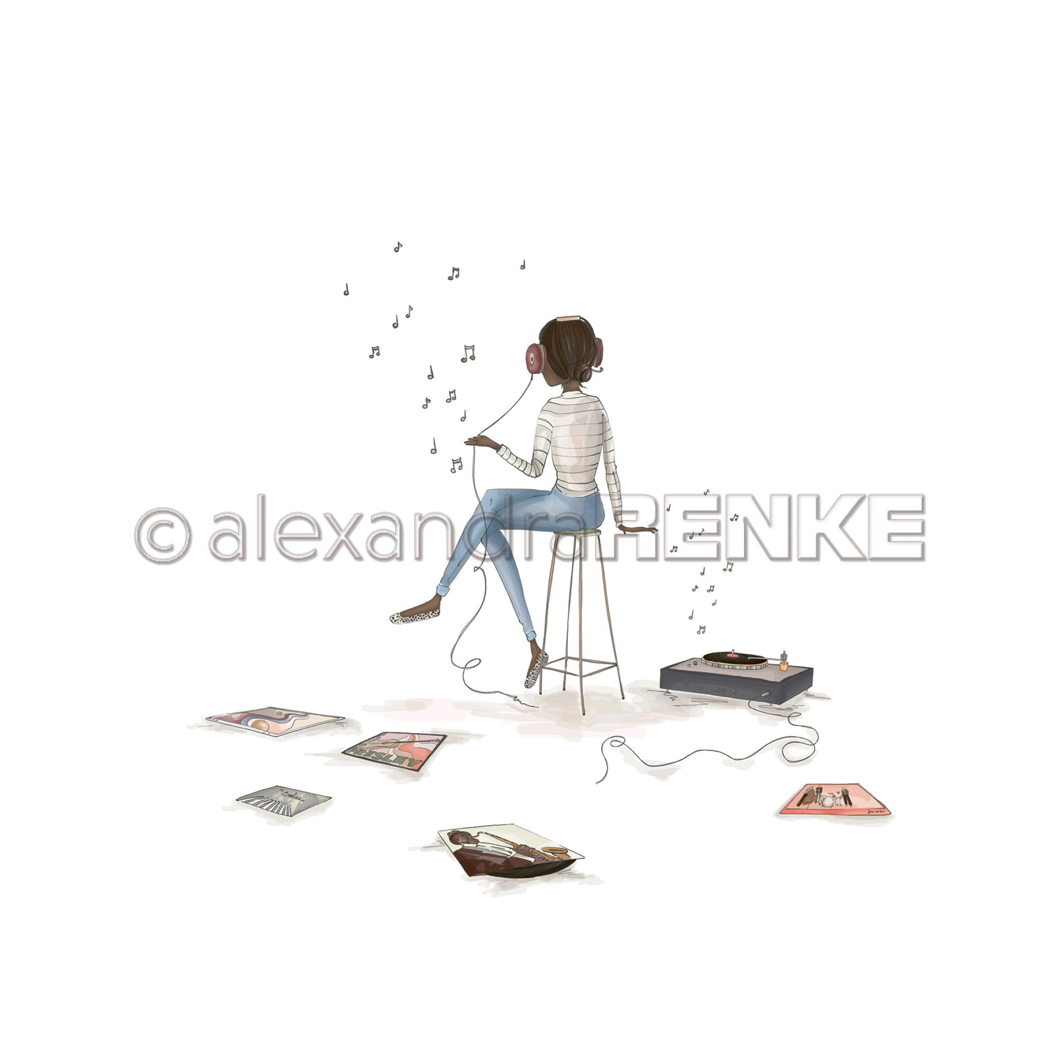 Alexandra Renke - Music time  -  12x12"