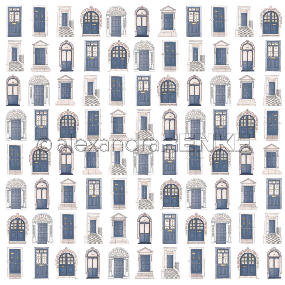 Alexandra Renke - Blue Doors - Paper - 12x12"