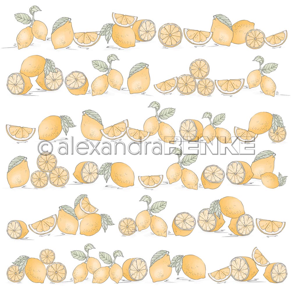 Alexandra Renke - Lemons in rows large - Paper - 12x12"