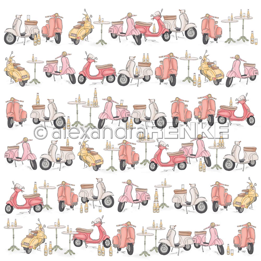 Alexandra Renke - Scooter with lemonade in a row - Paper - 12x12"