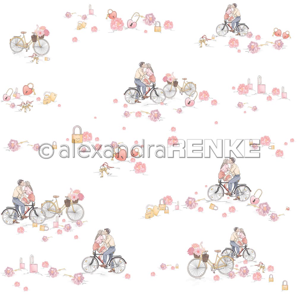 Alexandra Renke - Lovers on bicycles - Paper - 12x12"
