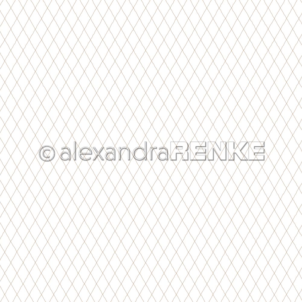Alexandra Renke - Small diamonds gold outline - Paper - 12x12"
