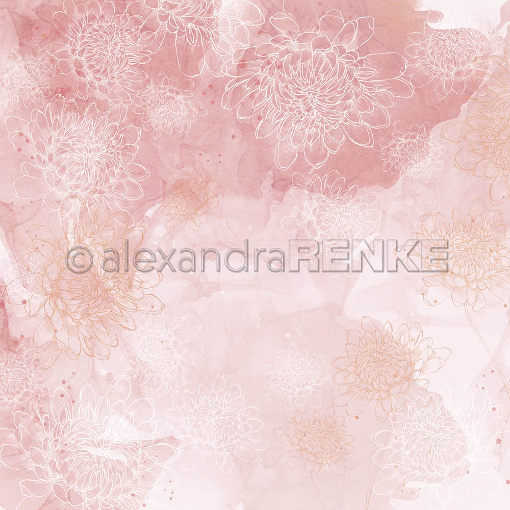 Alexandra Renke - Floral Background on corall - 12x12"