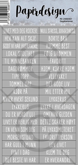 Papirdesign - Ord klistremerker - Dagdrømmer