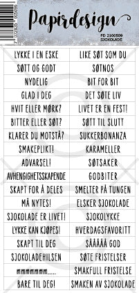 Papirdesign - Ord klistremerker - Sjokolade