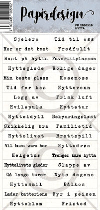 Papirdesign - Ord klistremerker - Hytta