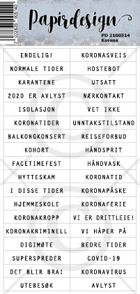 Papirdesign - Ord klistremerker - Korona