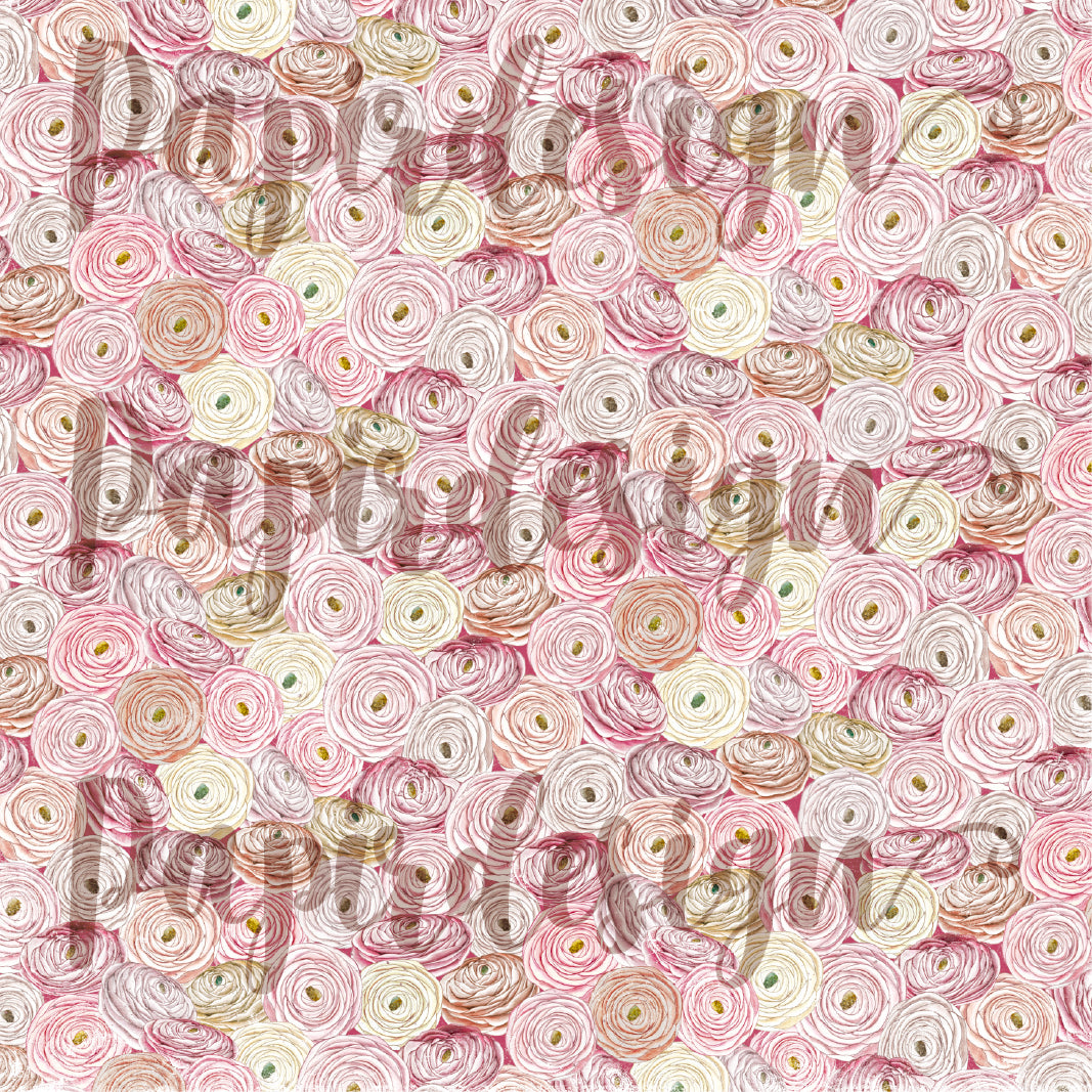 Papirdesign - Vårtegn - Ranukler  - 12 x 12"