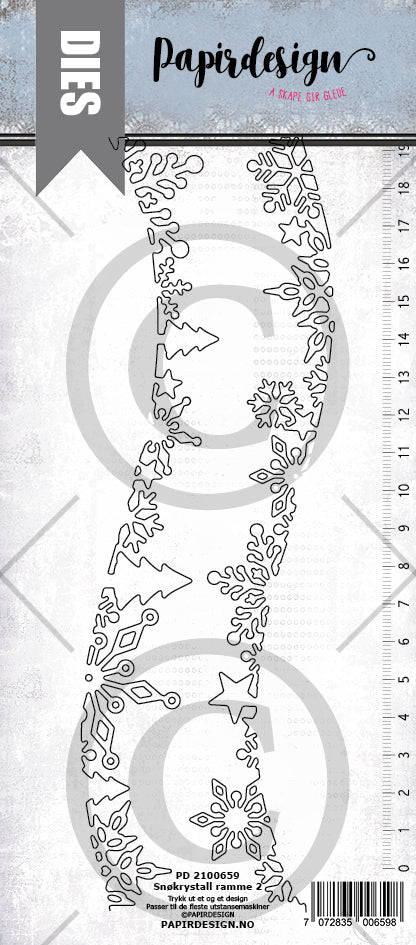 Papirdesign - Dies - Slimcard snøkrystall