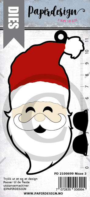 Papirdesign - Dies - Nisse med briller