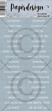 Papirdesign - Ord klistremerker - Juleeventyr, blå