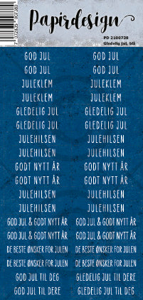 Papirdesign - Ord klistremerker - Gledelig jul, blå