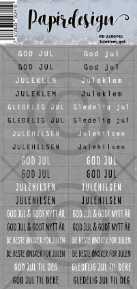 Papirdesign - Ord klistremerker - Juleklem, grå
