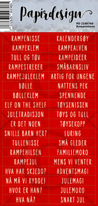 Papirdesign - Ord klistremerker - Rampenissen