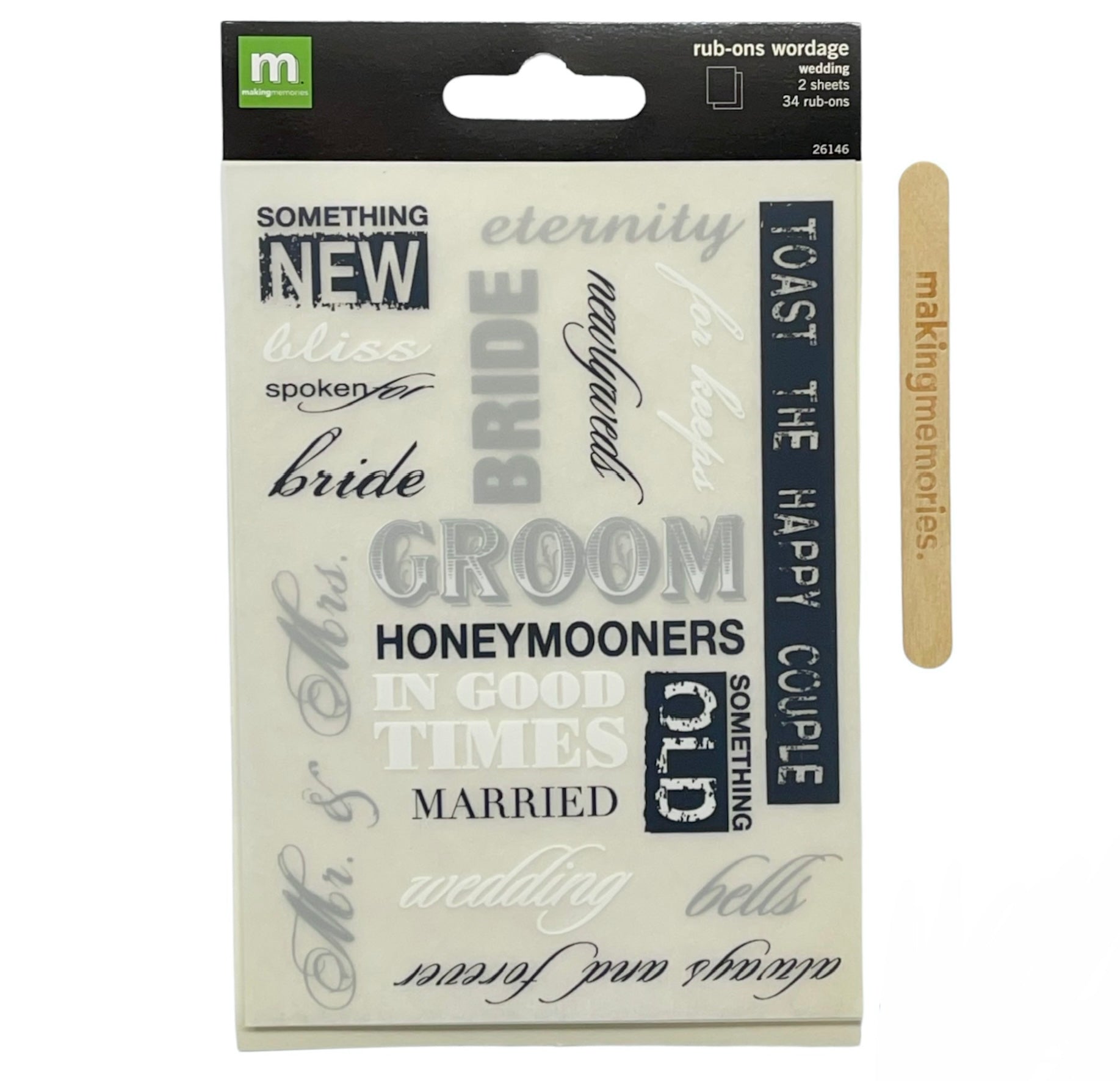 Making Memories  - Rub Ons - Wordage Wedding