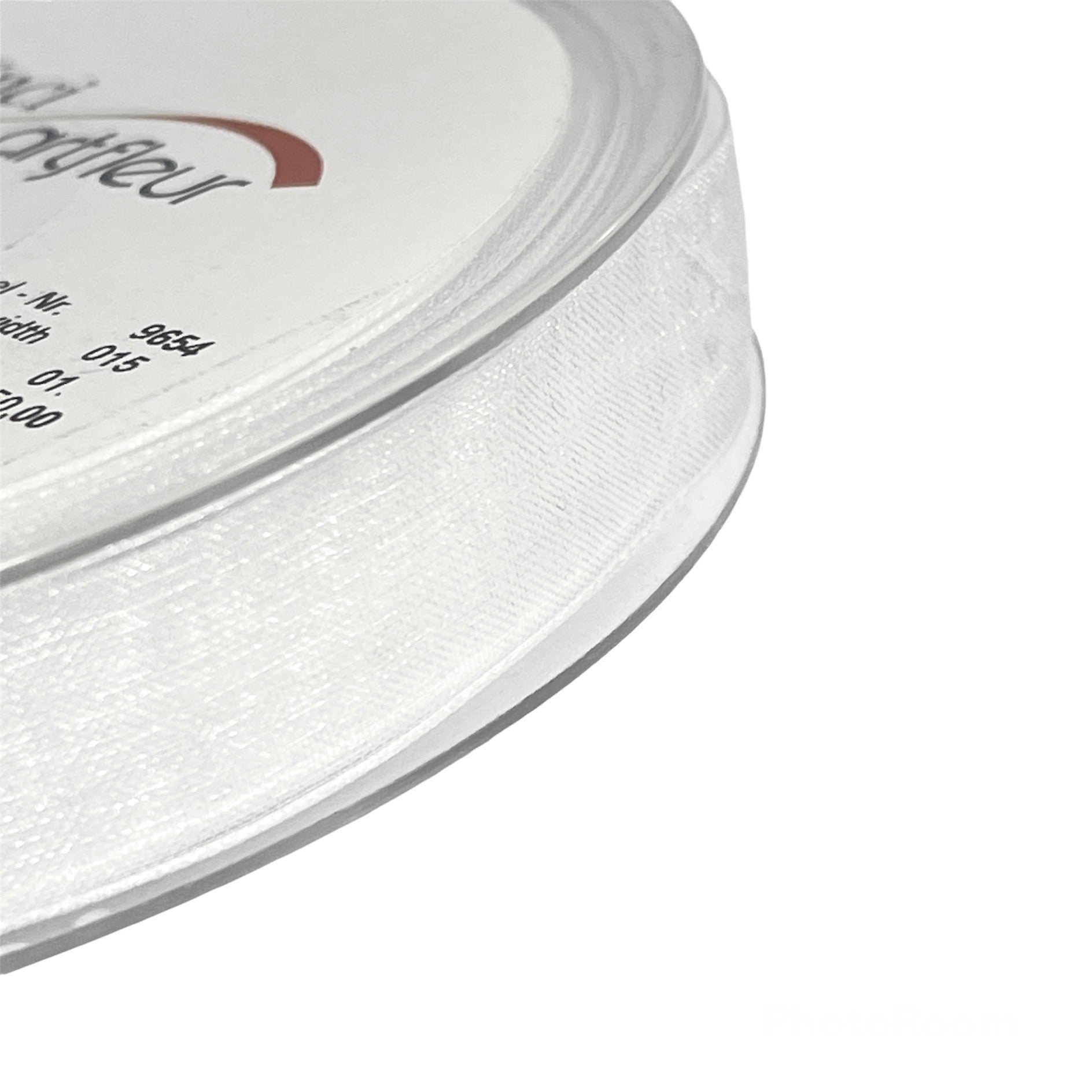 Bånd - Sheer - Organza - Hvit - 1,5 cm - METERSVIS