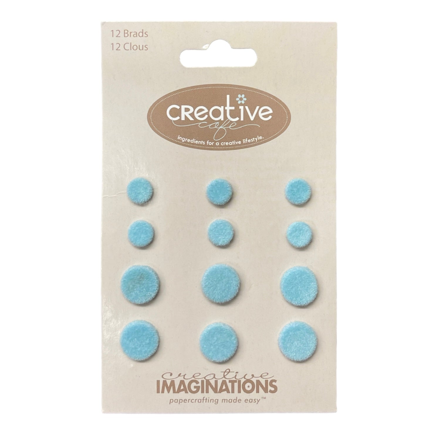 Creative Imaginations - Velvet Brads - Blue