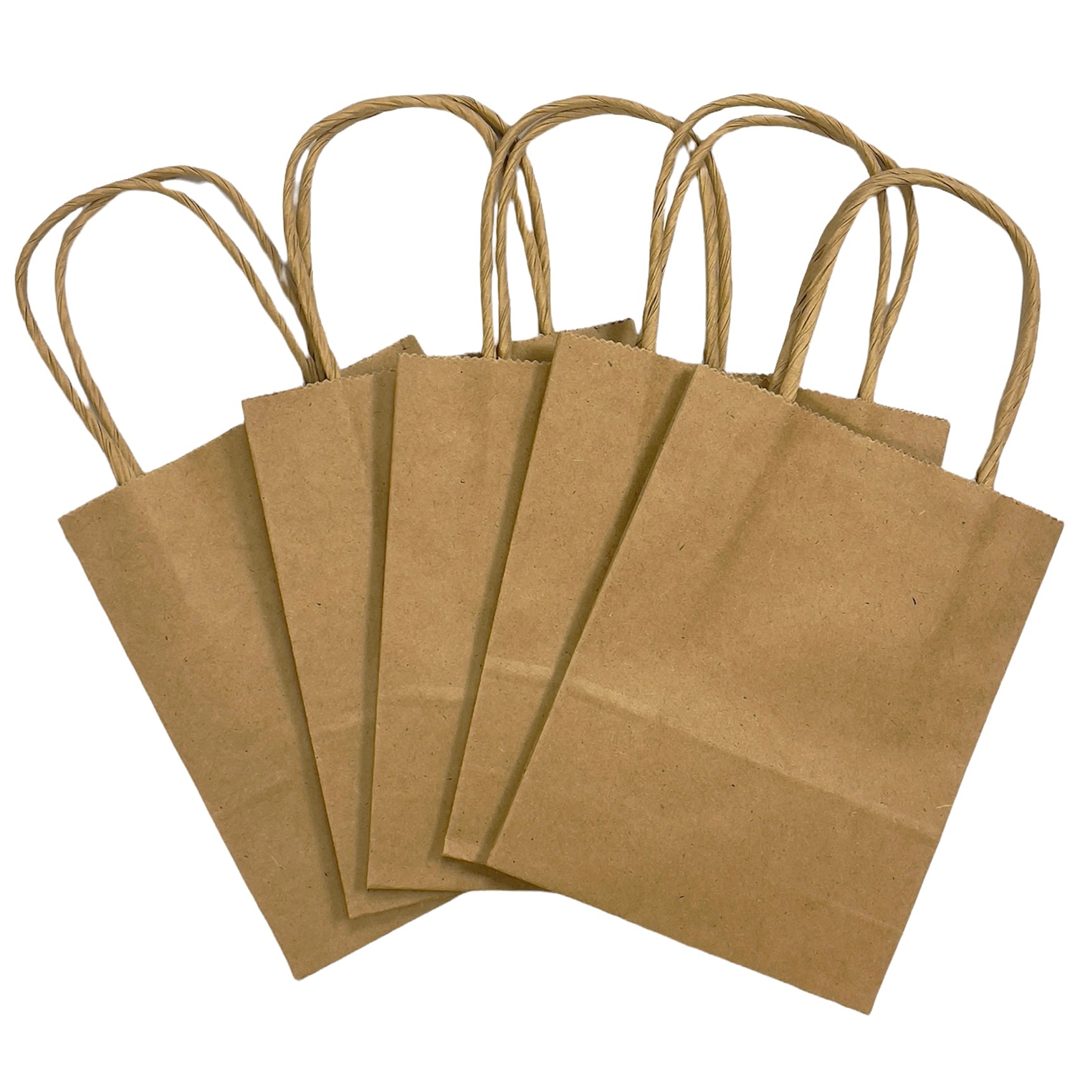 Folia - Papirpose med hank - 5 stk - Natur - Liten