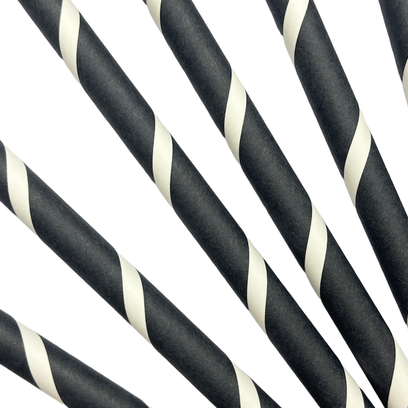 Sugerør - Papir - Twisted sort - 10 stk