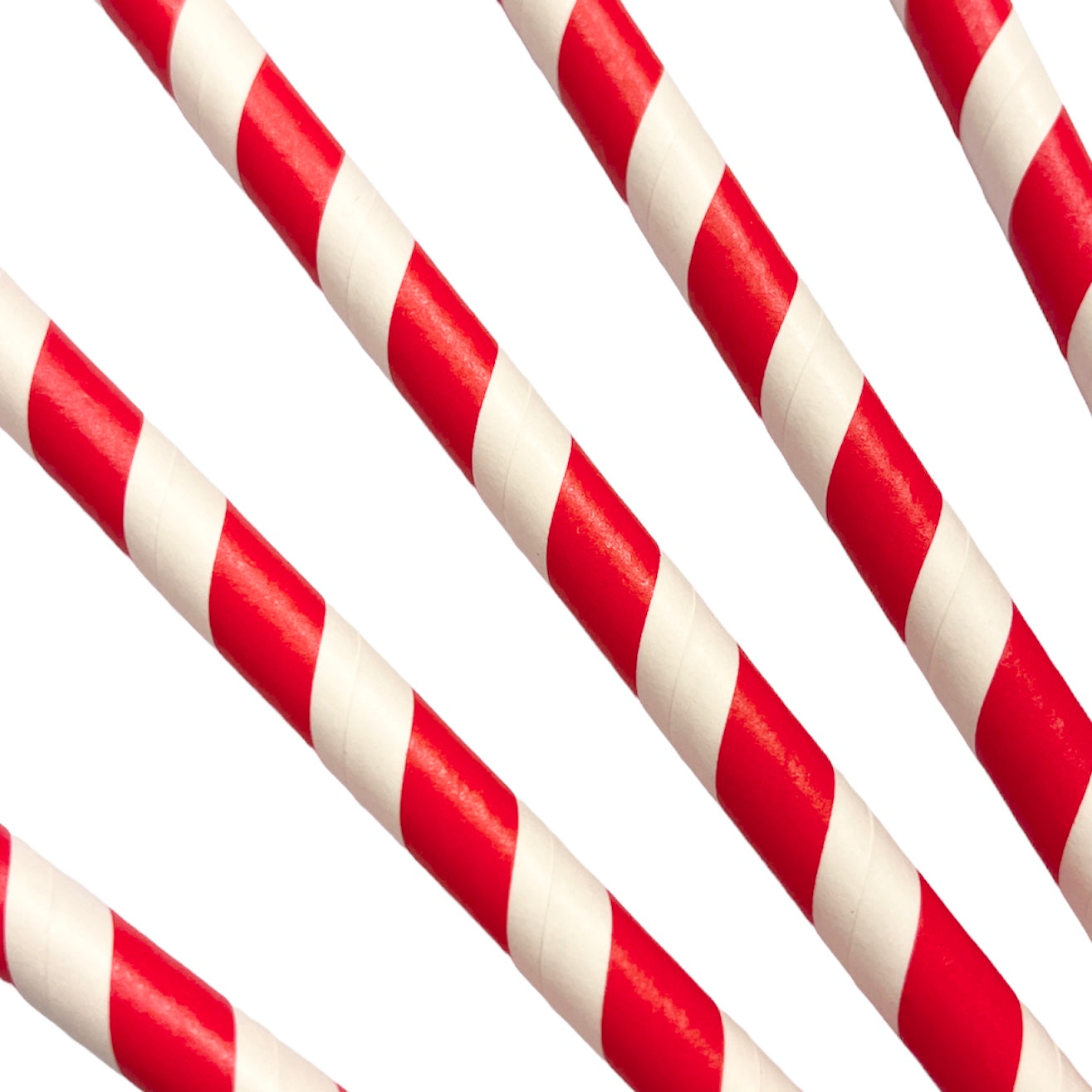 Sugerør - Papir - Twisted rød - 5 stk