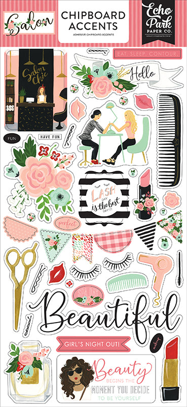 Echo Park - Salon - Chipboard Stickers