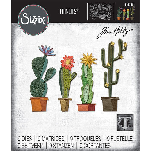Sizzix - Tim Holtz Alterations - Thinlits - Funky Cactus