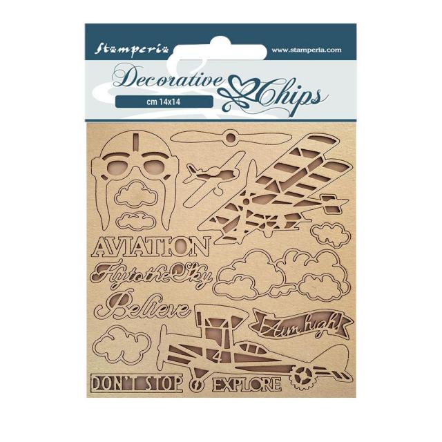 Stamperia - Sir Vagabond Aviator - Decorative Chips - Aviator
