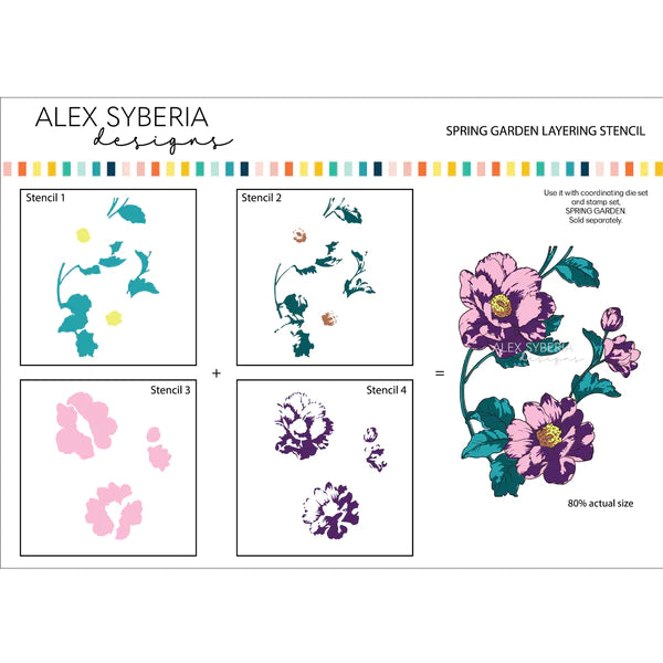 Alex Syberia - Layering  Stencil Set - Spring garden