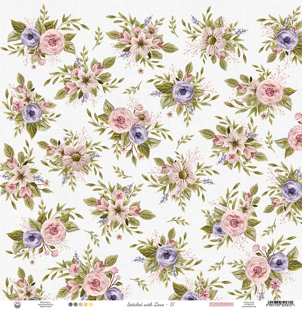 P13 - Stitched with love - # 01 - 12 x 12"