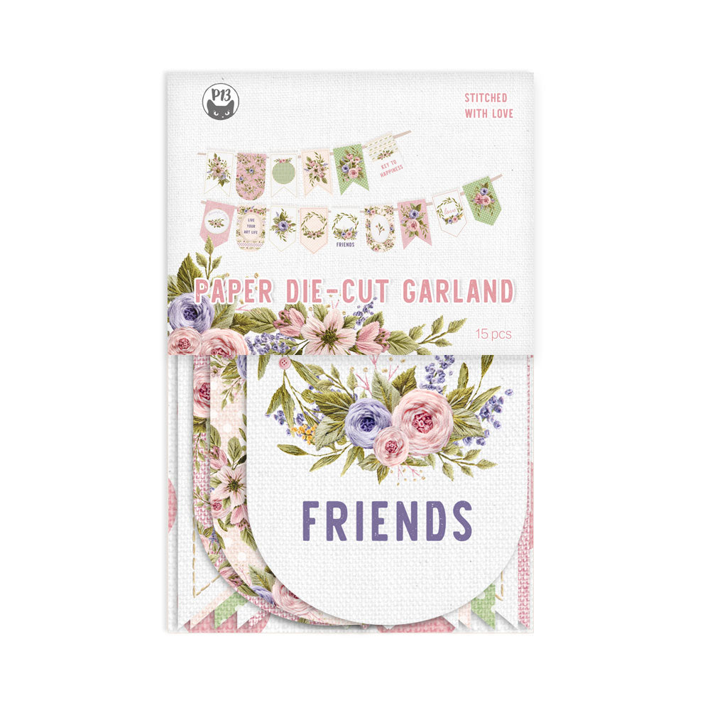 P13 - Stitched with love - Banner die cuts