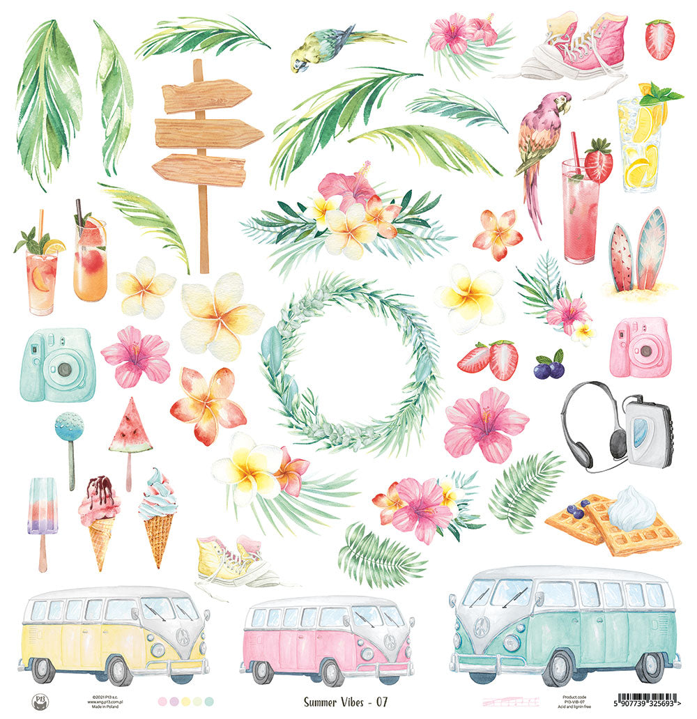 P13 - Summer Vibes -  07 -  12 x 12"