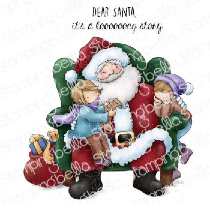 Stamping Bella - Cling Mounted Stamp - Tiny townies on Santas Lap