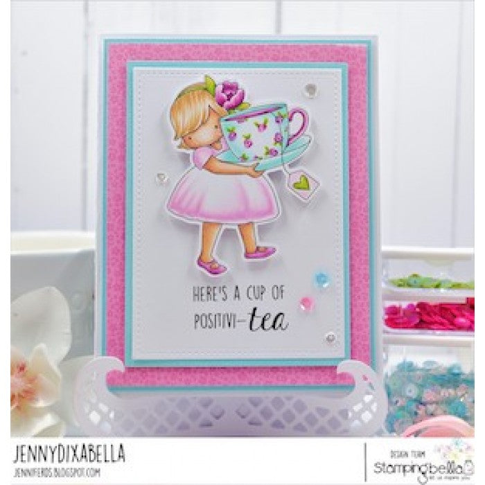 Stamping Bella - Cling Mounted Stamp - Tiny townie loves tea