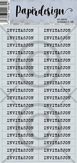 Papirdesign - Ord klistremerker - Invitasjon 5, blå