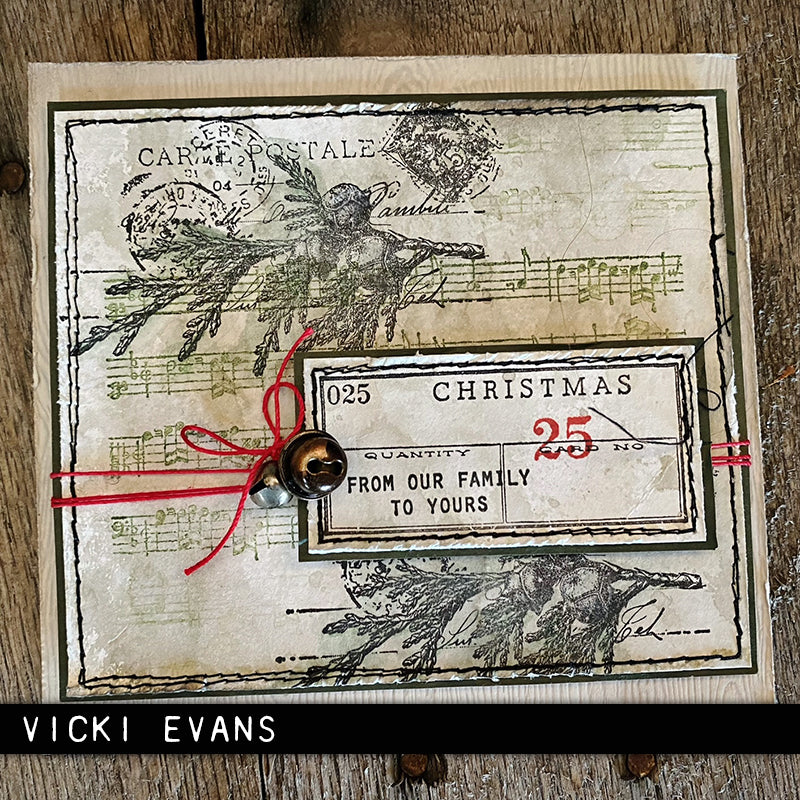 Tim Holtz Collection - Cling Stamps - Festive Collage