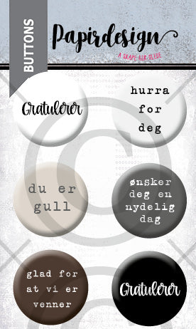 Papirdesign - Buttons - Glad vi er venner