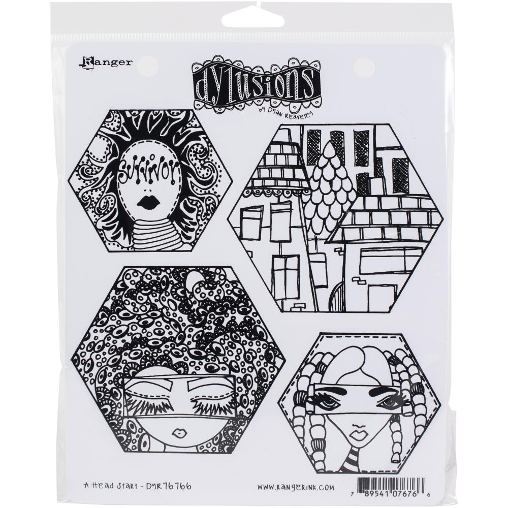 Dylusions - Cling Stamps - A head start