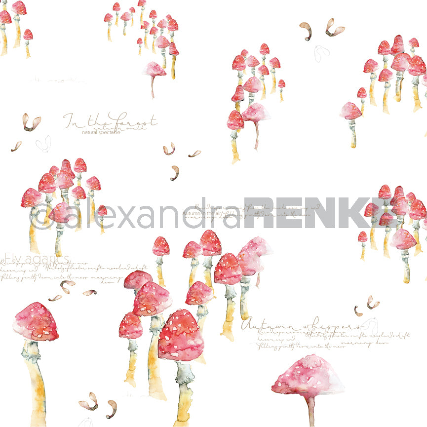 Alexandra Renke - Toadstool Mushrooms  - 12x12"