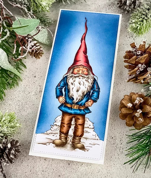 Colorado Craft Company - Clear Stamp - Slimline Gnome - Big and Bold