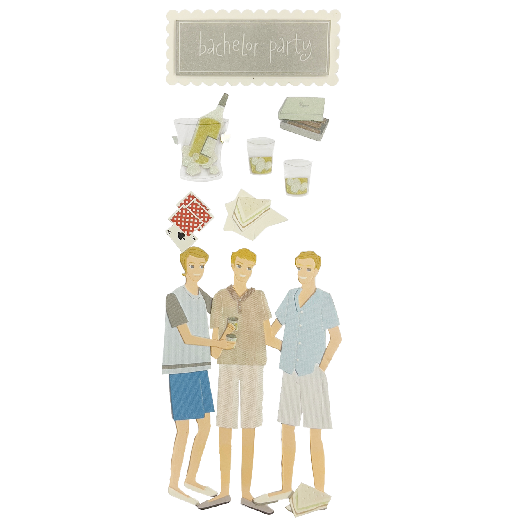 Jolee's - I DO - 3D Stickers - Bachelor Party