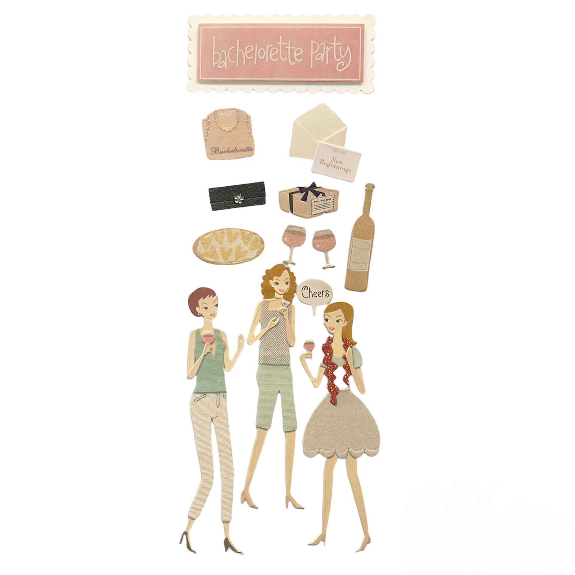 Jolee's - I DO - 3D Stickers - Bachelorette Fun