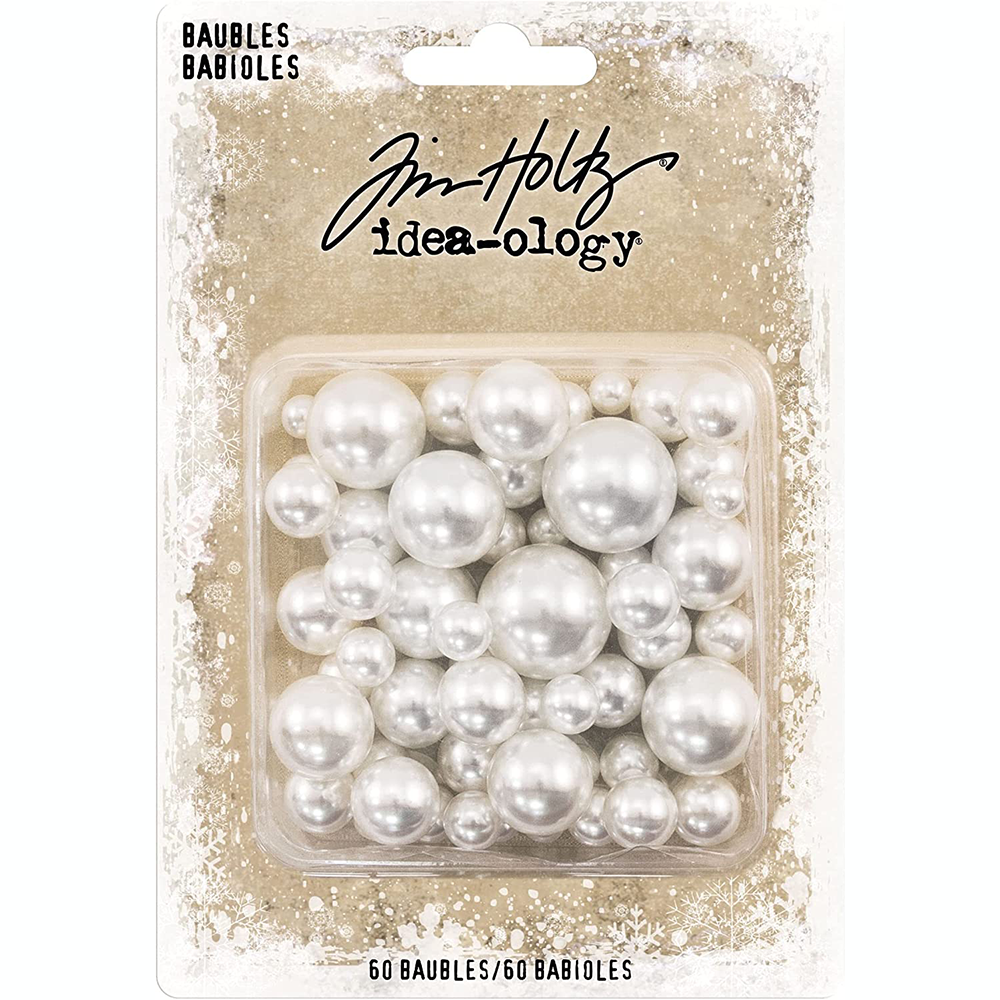 Tim Holtz - Idea-ology - Christmas 2023 - Baubles - Cream Pearls