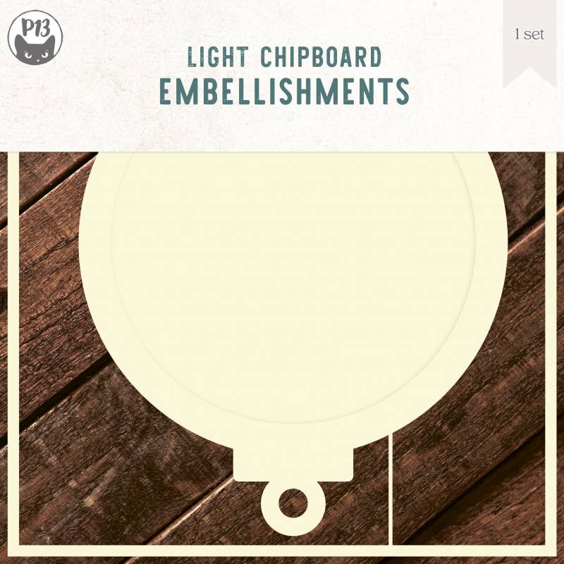P13 - Light Chipboard Deco Base - Bauble - 6 x 6"