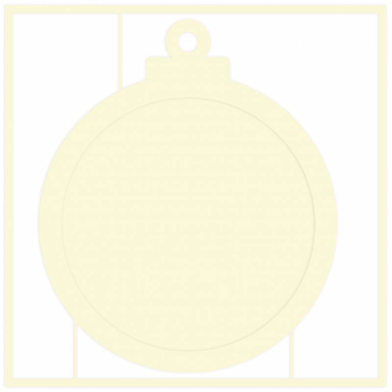 P13 - Light Chipboard Deco Base - Bauble - 6 x 6"